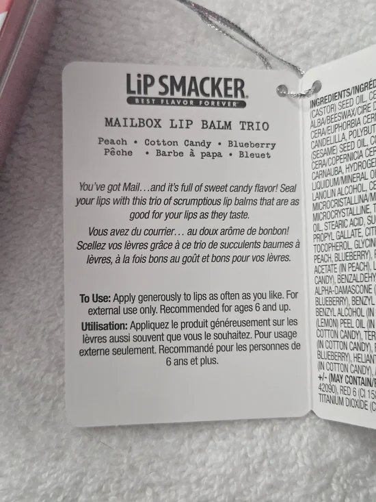 Lip Smacker Valentine's Day Trio Lip Balm Set With Metal Mini Mailbox Tin - Picture 5 of 5